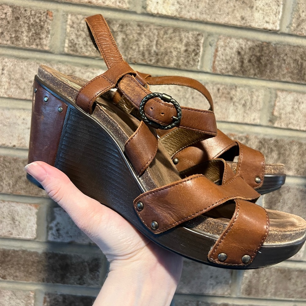 Dansko Frida Slingback Wedge Strappy Sandals
